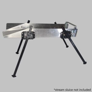 Sluice and highbanker leg kit designed and made by Crux Prospecting. Light weight, adjustable and stable.