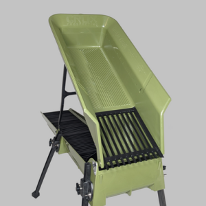 Close-up of the Army Green Gold Trek Pro Gen 5 hopper and classifier screen