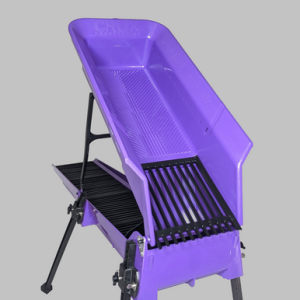 Close-up of the Royal Purple Gold Trek Pro Gen 5 hopper and classifier screen