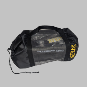 Gold Trek Pro Gen 5 Black packed inside its Crux Prospecting mesh carry bag