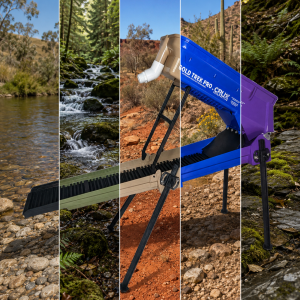 Crux prospecting gold trek pro color collage showing all 5 standard generation 5 color options.